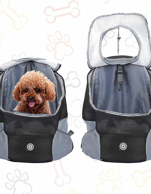 Load image into Gallery viewer, Dog Backpack, Puppy Backpack, Pet Carrier Backpack Small Dog Backpack Carrier Pet Travel Carrier Dog Front Carrier with Breathable Head Out Design and Padded Shoulder for Hiking Outdoor Travel(S)
