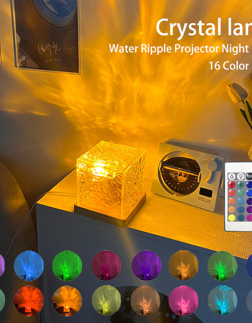 Load image into Gallery viewer, Dynamic Rotating Water Ripple Projector Night Light 16 Colors Flame Crystal Lamp for Living Room Study Bedroom Dynamic Rotating
