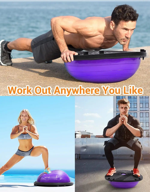 Load image into Gallery viewer, Sportneer Half Balance Ball Balance Board with Resistance Bands Balance Trainer
