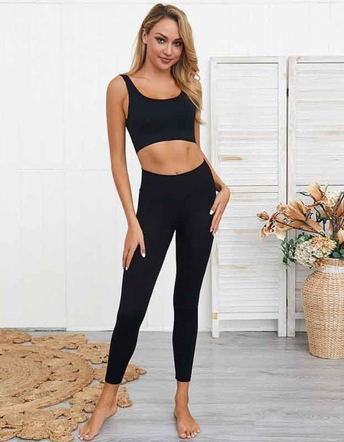 Load image into Gallery viewer, 2Pcs Seamless Hyperflex Workout Sport Outfits for Women Sportswear Athletic Clothes Gym Long Sleeve Crop Top High Waist Leggings
