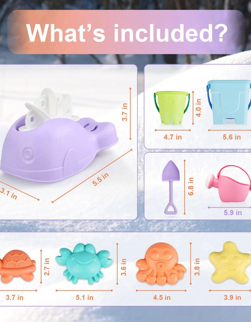 Load image into Gallery viewer, Beach Toys for Toddlers Kids, Sand Toys for Kids Toddler, Sandbox Toy for Toddler Incl Beach Bucket and Shovel Set, Animal Mold, Travel Beach Toy for Toddler 3-4-6-8-10 with Castle Bucket
