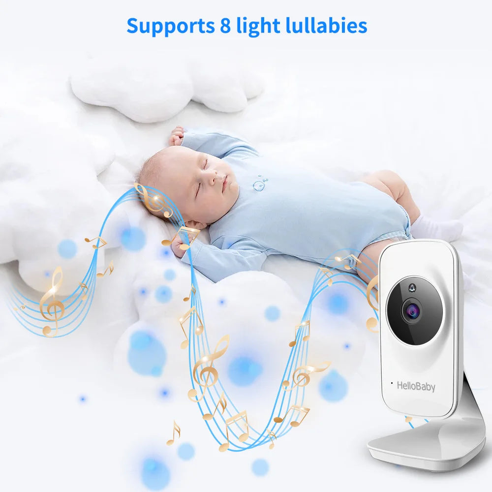 Video Baby Monitor with Camera and Audio, 5" Color LCD Screen,  Monitor Camera, Infrared Night Vision, Temperature Display, Lullaby, Two Way Audio and VOX Mode 5 Inches
