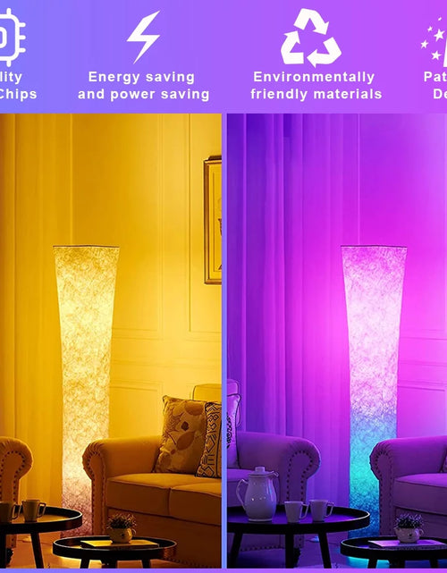 Load image into Gallery viewer, Soft Light Floor Lamp,Led Floor Lamp 59&#39;&#39; RGB Tall Lamps 7 Colors Changing Dimmable LED Bulbs Remote Control, Floor Lamp for Living Room,Bedroom

