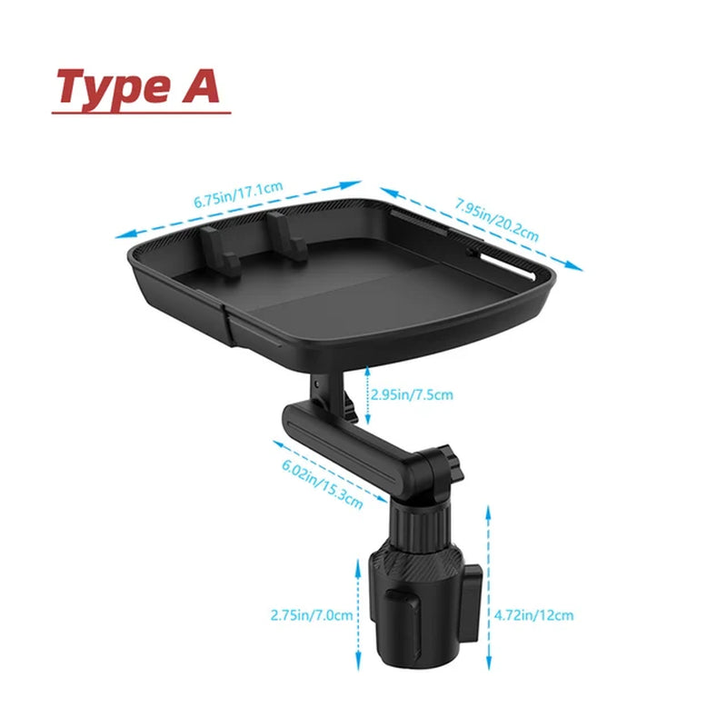 Cup Holder Tray for Car Car Tray Table Passenger Seats 360 Adjustable Stretchable Non-Slip Car Tray for Eating Portable Car
