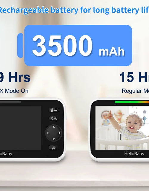 Load image into Gallery viewer, Video Baby Monitor with Camera and Audio, 5&quot; Color LCD Screen,  Monitor Camera, Infrared Night Vision, Temperature Display, Lullaby, Two Way Audio and VOX Mode 5 Inches
