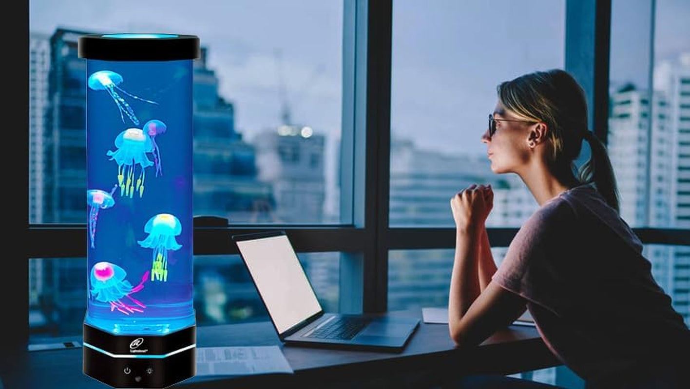 LED Desktop Jellyfish Lava Lamp with Color Changing Light Effects. a Sensory Synthetic Jelly Fish Tank Aquarium Mood Lamp. Excellent Gift