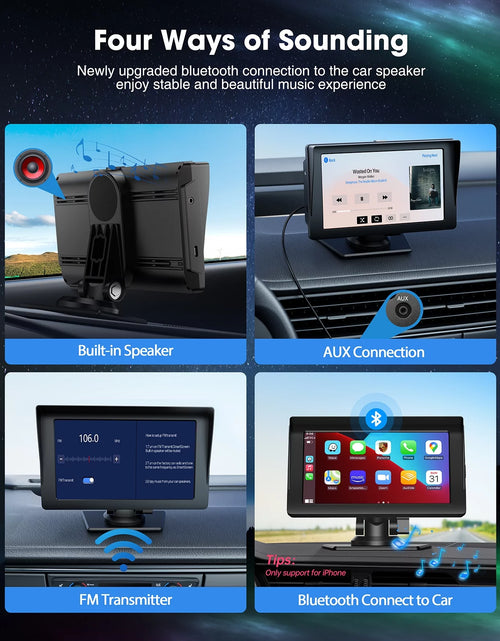 Load image into Gallery viewer, Wireless Apple Carplay &amp; Android Auto for Car Stereo, Portable 7 Inch Apple Car Play Touch Screen Sync GPS Navigation Audio Car Radio Receiver
