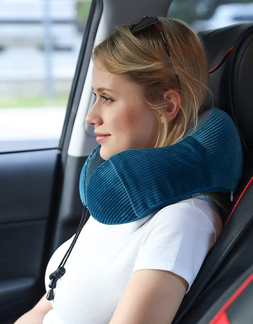 Load image into Gallery viewer, Travel Pillow, Memory Foam Neck Pillow with 360-Degree Head Support Comfortable Airplane Pillow with Storage Bag Lightweight Traveling Pillow for Sleeping, Car, Train, Bus and Home Use
