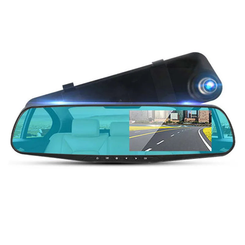 4.3 Inch Driving Recorder Car DVR Rearview Mirror Dual Lens Car Recorder 1080P IPS Front and Rear Camera Registrar Black Box New