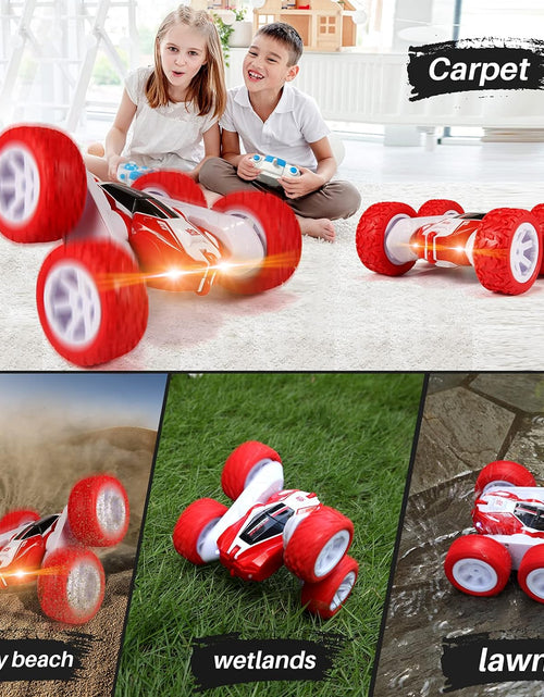 Load image into Gallery viewer, Remote Control Car, 2.4GHZ-4WD Rc Cars,Double Sided 360Degree Tumbling and Rotating Stunt Car with Colorful Lights, Electric Toy Cars Are Great Gifts for Boys and Girls (Red)
