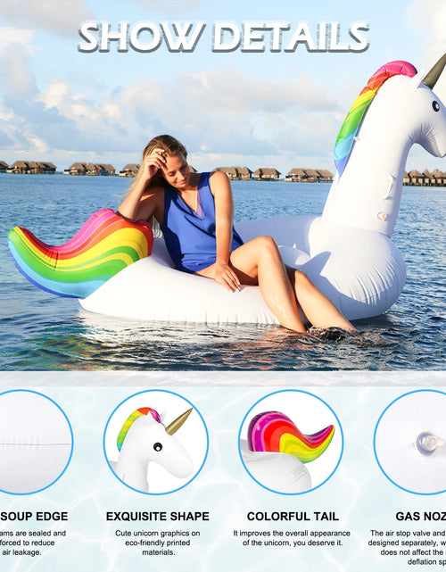 Load image into Gallery viewer, Large Unicorn Inflatable Pool Float for Kids, Giant Float for Pool, Swimming Pool Inflatables Ride-On Pool Toys

