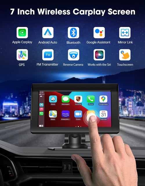 Load image into Gallery viewer, Wireless Apple Carplay &amp; Android Auto for Car Stereo, Portable 7 Inch Apple Car Play Touch Screen Sync GPS Navigation Audio Car Radio Receiver
