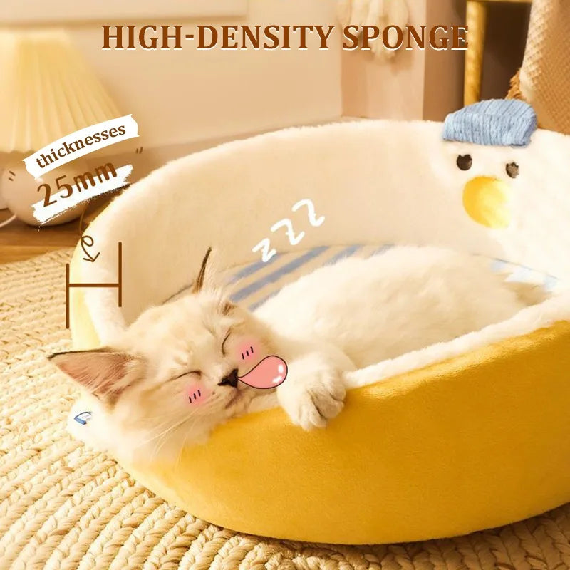 Round Pet Beds for Cat Nest Spacious Comfortable Deep Sleep Cushions Sofa Puppy House for Small Medium Cat Pet Supplies
