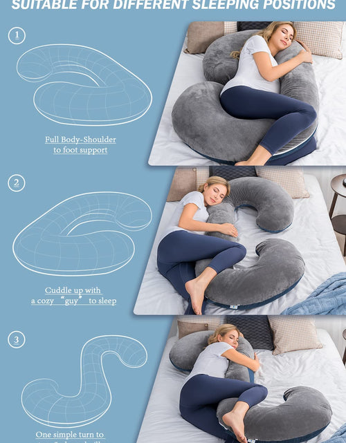 Load image into Gallery viewer, Pregnancy Pillow,Maternity Body Pillow with Velvet Cover,C Shaped Body Pillow for Pregnant Women
