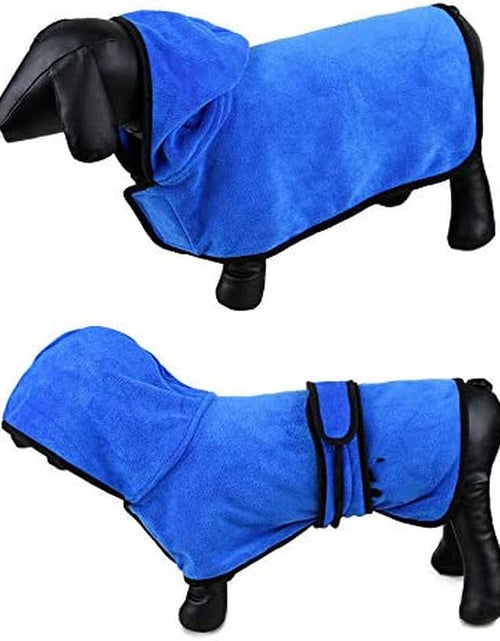 Load image into Gallery viewer, Microfiber Dog Bathrobe, Quick Drying Pet Bath Robe, Pets Super Absorbent Towel for Dogs and Cats, Machine Washable-Blue
