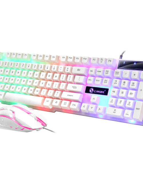 Load image into Gallery viewer, USB Wired Gaming Keyboard Mouse Combos PC Rainbow Colorful LED Backlit Gaming Mouse and Keyboard Set Kit for Home Office Gamer
