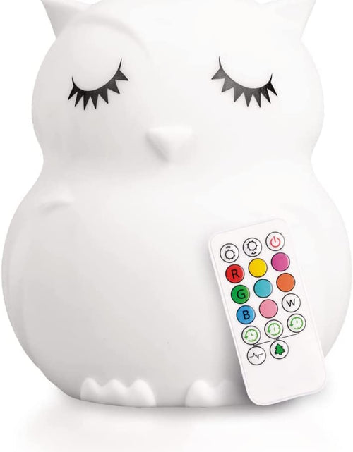 Load image into Gallery viewer, Silicone Night Light for Kids, Bear - 9 Soft Colors, Remote Sleep Timer - Rechargeable, Battery-Operated Light for Toddler, Baby, Girls, Boys - Bedroom, Nursery
