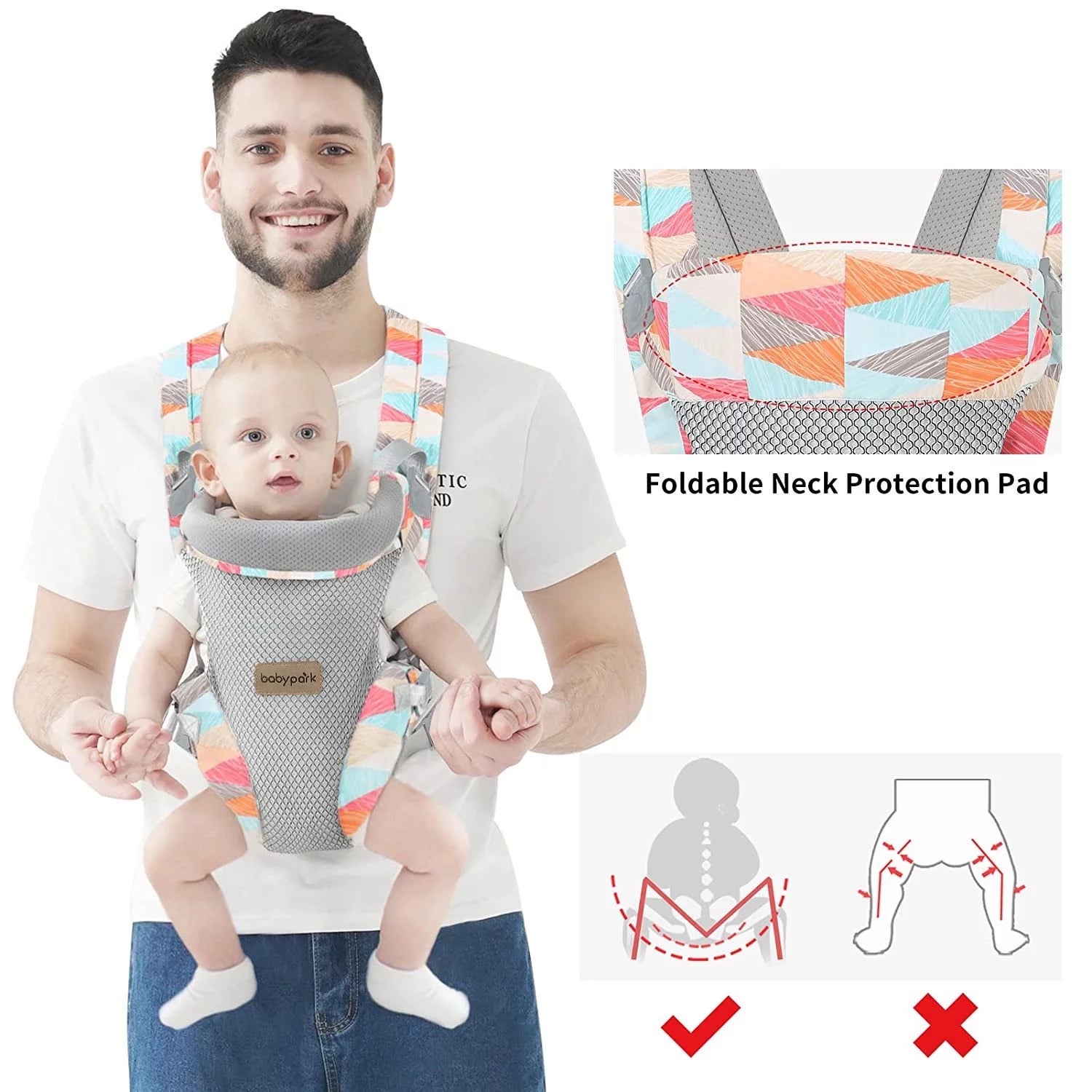 Baby Carrier, 4-In-1 Leaf Baby Carrier, Front and Back Baby Sling with Adjustable Holder