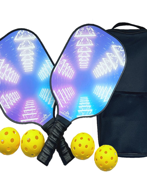 Load image into Gallery viewer, Pickleball Paddles Set of 2, USAPA Approved Fiberglass Surface Pickleball Set with Pickleball Rackets, Lightweighted Pickle Ball Paddle Set ​For Men Women with 4 Pickle Balls, Carrying Bag
