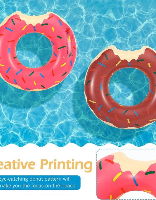 Load image into Gallery viewer, Swim Rings, Durable PVC Swimming Tube Water Fun Inflatable Pool Float Tube Summer Swimming Pool Float Ring Donuts Painting Beach Pool Party Toys for Kids Adults
