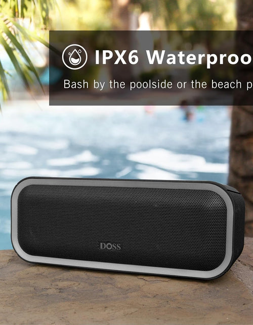 Load image into Gallery viewer, Bluetooth Speaker,  Soundbox Pro+ Wireless Pairing Speaker with 24W Stereo Sound, Punchy Bass, IPX6 Waterproof, 15Hrs Playtime, Multi-Colors Lights, for Home,Outdoor-Black

