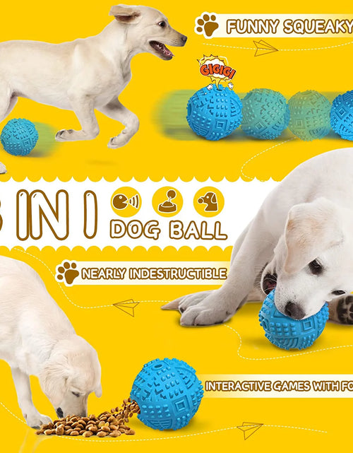 Load image into Gallery viewer, Dog Balls Treat Dispensing Dog Toys, Dog Toys for Aggressive Chewers Large Breed, Nearly Indestructible Squeaky Dog Chew Toys for Large Dogs, Natural Rubber Dog Puzzle Toys, Tough IQ Dog Treat Balls
