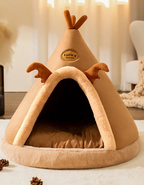 Load image into Gallery viewer, Warm Winter Pet Tent House Cat Bed Cat Dog House Deep Sleep for Puppy Cat Indoor Outdoor Tent with Cushion Pet Supplies 2023 New
