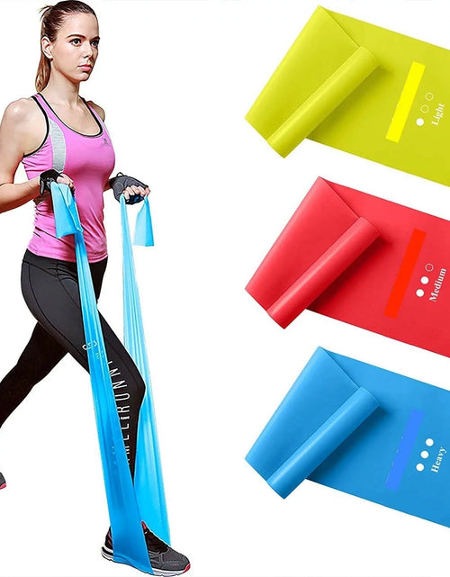 Load image into Gallery viewer, 3Pcs 5Ft. Stretch Resistance Bands Exercise Pilates Yoga Gym Workout Band
