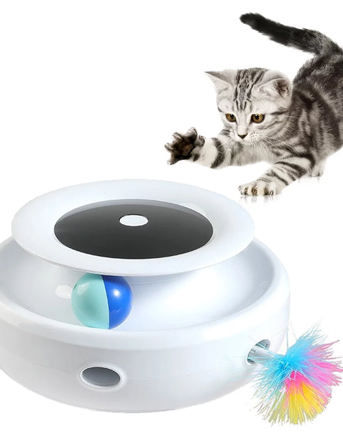 Load image into Gallery viewer, Cat Toys 2-In-1 Interactive Cat Toys for Indoor Cats, Cat Balls, Cat Mice Toy, Cat Entertainment Toys, Electric Cat Toy for Cats/Kittens, Dual Power Supplies, White
