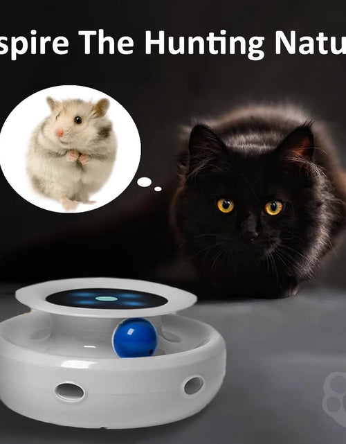 Load image into Gallery viewer, Cat Toys 2-In-1 Interactive Cat Toys for Indoor Cats, Cat Balls, Cat Mice Toy, Cat Entertainment Toys, Electric Cat Toy for Cats/Kittens, Dual Power Supplies, White
