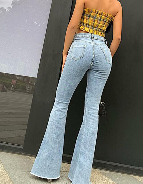 Load image into Gallery viewer, Flare Jeans Pants Women’S Vintage Denim Y2K Jeans Women High Waist Fashion Stretch Tall and Thin Trousers Streetwear Retro Jeans
