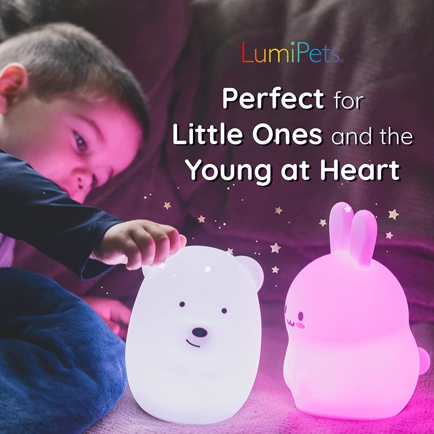 Silicone Night Light for Kids, Bear - 9 Soft Colors, Remote Sleep Timer - Rechargeable, Battery-Operated Light for Toddler, Baby, Girls, Boys - Bedroom, Nursery