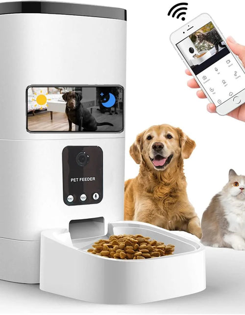 Load image into Gallery viewer, Pet Feeder,6L Automatic Pet Feeder for Cats and Dogs,1080P Camera,App Control,Voice Recorder,Timed Feeder for Schedule Feeding, Dual Power Supply,Wifi Pet Food Dispenser with App Control
