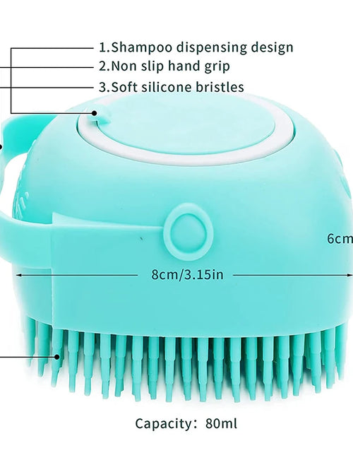 Load image into Gallery viewer, Silicone Dog Cat Shower Brush Pet Shampoo Dispenser Massager Bath Brush Bathroom Puppy Washing Grooming Brush Dog Accessories
