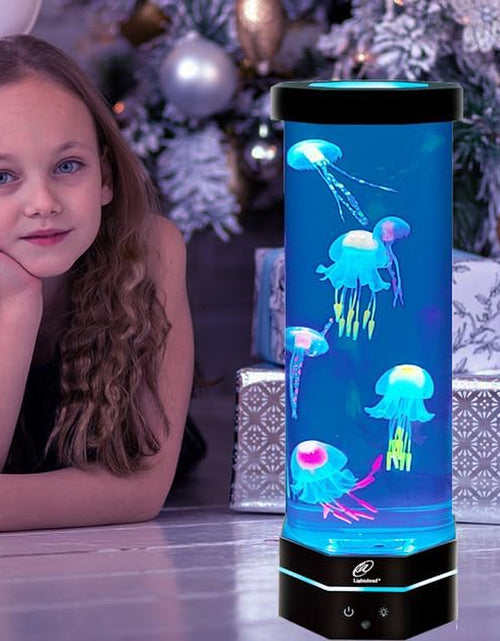 Load image into Gallery viewer, LED Desktop Jellyfish Lava Lamp with Color Changing Light Effects. a Sensory Synthetic Jelly Fish Tank Aquarium Mood Lamp. Excellent Gift
