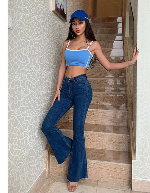 Load image into Gallery viewer, Flare Jeans Pants Women’S Vintage Denim Y2K Jeans Women High Waist Fashion Stretch Tall and Thin Trousers Streetwear Retro Jeans
