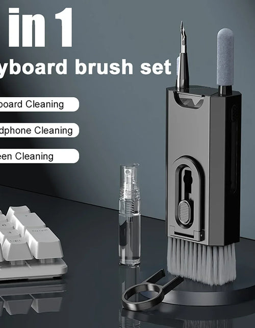 Load image into Gallery viewer, 8 in 1 Cleaning Kit Computer Keyboard Cleaner Brush Earphones Cleaning Pen for Headset Ipad Phone Cleaning Tools Keycap Puller

