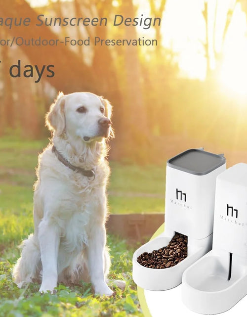 Load image into Gallery viewer, Cat Dog Feeder and Waterer Pet Self-Dispensing, Cat Food Dispenser, Automatic Cat Feeders, Outdoor Sun Protection Design Gravity Food Feeder and Waterer Set (Feeder+Waterer)
