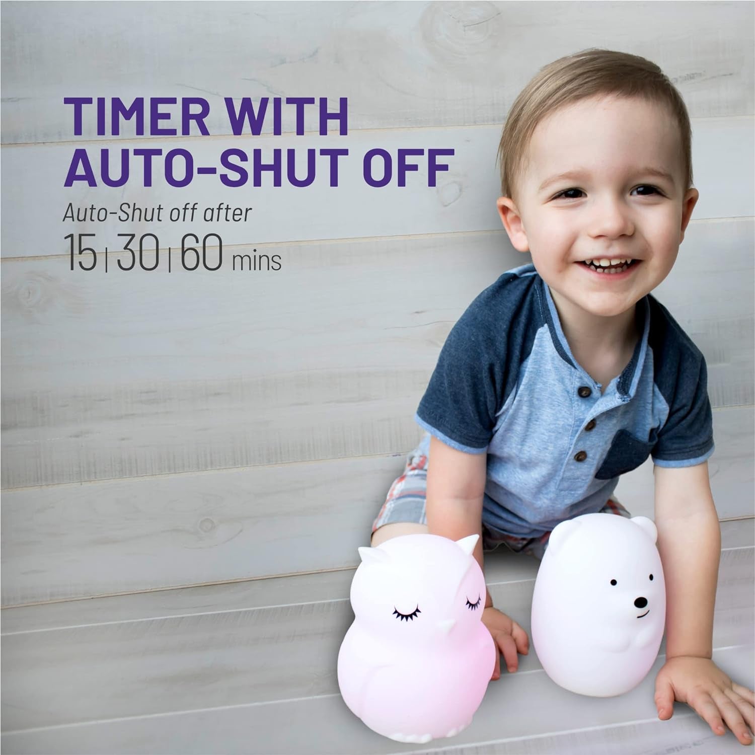 Silicone Night Light for Kids, Bear - 9 Soft Colors, Remote Sleep Timer - Rechargeable, Battery-Operated Light for Toddler, Baby, Girls, Boys - Bedroom, Nursery