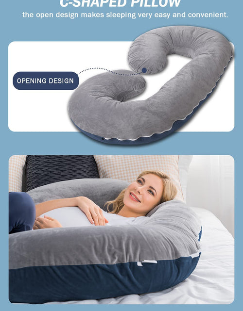 Load image into Gallery viewer, Pregnancy Pillow,Maternity Body Pillow with Velvet Cover,C Shaped Body Pillow for Pregnant Women
